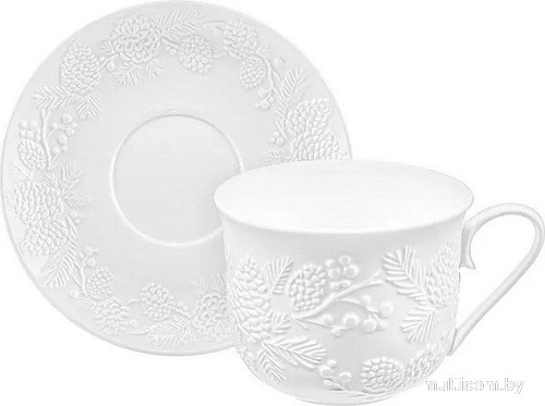 Чашка с блюдцем Elan Gallery Шишки 950449