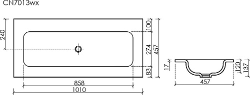 Умывальник Ceramica Nova CN7013MBwx