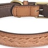 Ошейник Camon DA098/B (кожаный коричневый с косичкой)