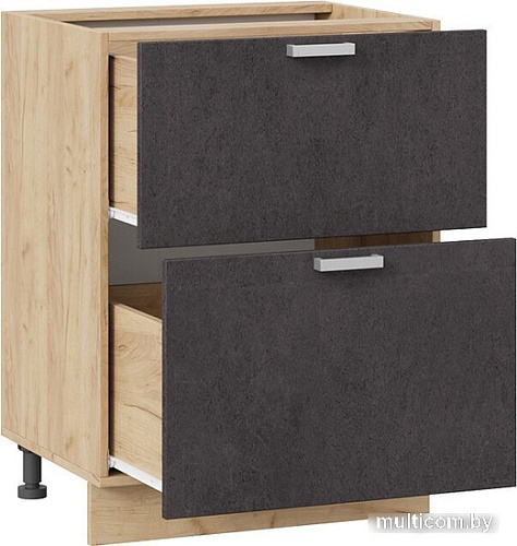 Шкаф напольный Трия Гранита 1Н6Я2 (дуб крафт золотой/бетон графит)