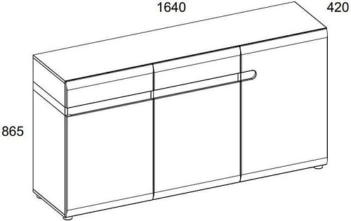 Комод Anrex Linate 3D-2S / TYP 40 (белый/сонома трюфель)