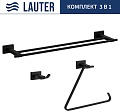 Набор аксессуаров для ванной Lauter 21TS1010 + 21TS1018 + 21TS1012 (Matt Black, 3 предмета)