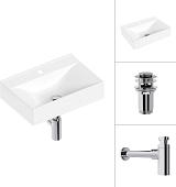 Умывальник Lauter 21887B + клапан 21190CH + сифон 21635CH (хром)