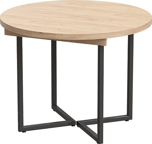 Кухонный стол Millwood Лофт Лондон D110-150x110x76 (дуб золотой Craft-металл черный)