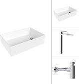 Умывальник Lauter 21518-1 + Reef 21CK8678C с сифоном 21635CH (хром)