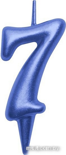 Свеча для торта Мультидом Овал Цифра 7 МС5-47 (синий)