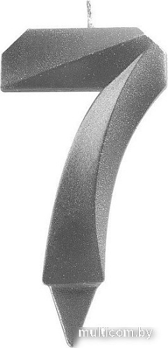 Свеча для торта Мультидом Грань Цифра 7 МС5-27 (хром)