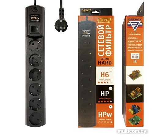 Сетевой фильтр Most HPW 2 м (черный)