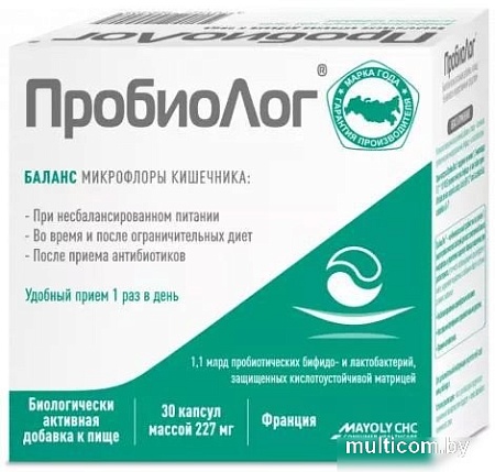 БАД Mayoly CHC ПробиоЛог 227мг (30 капсул)