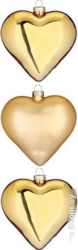 Елочная игрушка Inge's Christmas Classic Gold. Сердца 12004P028 (3шт, золото)