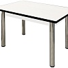 Кухонный стол Solt СТД-11 с обвязкой (белый/кромка черная/ноги хром)