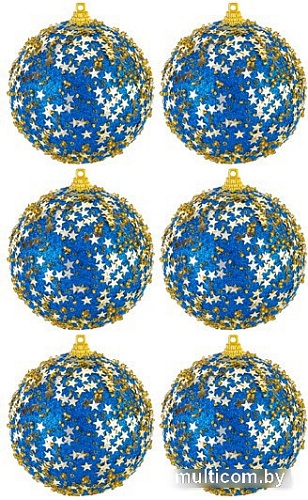 Елочная игрушка Elan Gallery Звезды 970096 (6 шт, синий)
