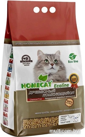 Наполнитель для туалета Homecat Ecoline Древесный 83173 (18 л)