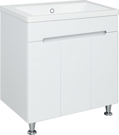 Runo Тумба с умывальником Runo Парма 75 3 двери + Omega 75 (напольная)