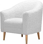 Интерьерное кресло Mio Tesoro Арти (барашки Eskimo 01/натуральное дерево)