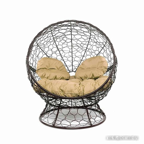 Кресло M-Group Апельсин 11520201 (коричневый ротанг/бежевая подушка)