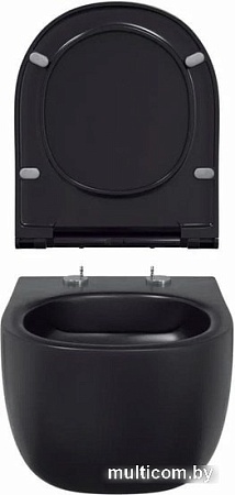 Унитаз Bocchi V-Tondo Rimless (черный матовый) 1417-004-0129+A0336-004