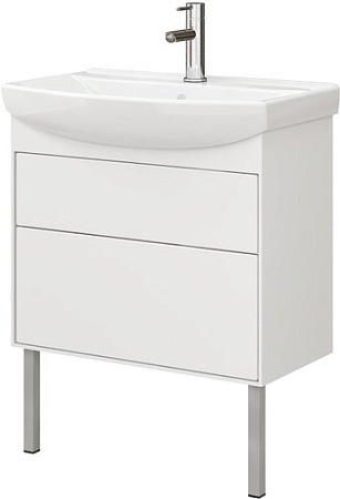 Belux Тумба под умывальник Клермонт Н60-02 (1, белый глянцевый)