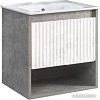 Belux Тумба под умывальник Долли НП 60-01 (23, белый глянцевый/бетон чикаго)
