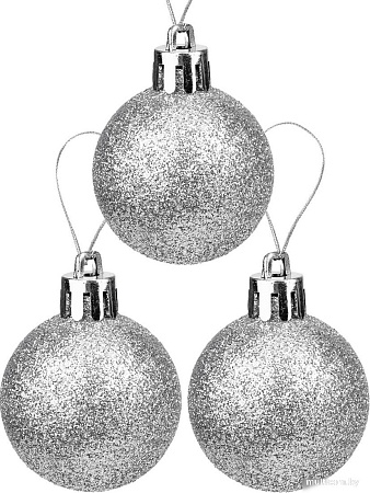 Елочная игрушка Miland Чудеса НУ-5623 (12 шт, 4 см, серебряный с узором)