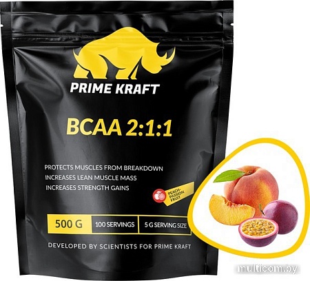 Аминокислоты Prime Kraft BCAA 2:1:1 (500г, персик/маракуйя)