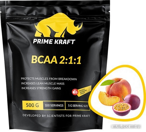 Аминокислоты Prime Kraft BCAA 2:1:1 (500г, персик/маракуйя)