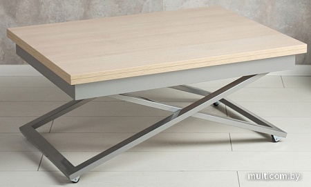 Журнальный столик Levmar Accord D68/S59 (дуб шамони светлый/хром)