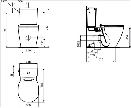 Унитаз Ideal Standard Connect AquaBlade E042901