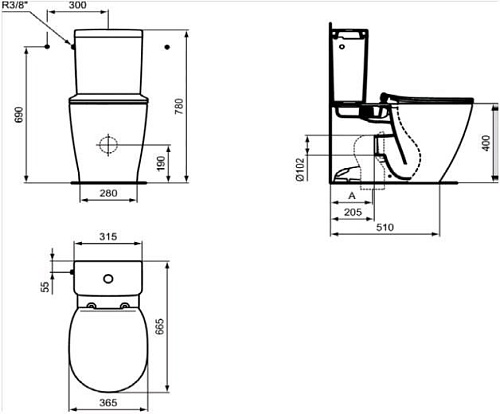 Унитаз Ideal Standard Connect AquaBlade E042901