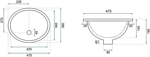 Умывальник Rea Nel (белый)