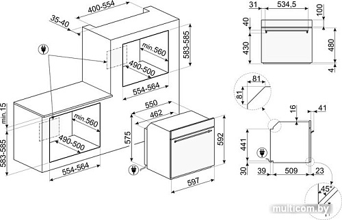 Электрический духовой шкаф Smeg SOP6302TX