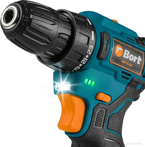 Дрель-шуруповерт Bort BAB-16-BLK 93414868 (с 2-мя АКБ, кейс)