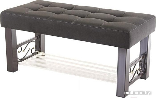 Банкетка AMC Lux 5 с полкой ткань коричневый/коричневый/бежевый 5.2Б100223