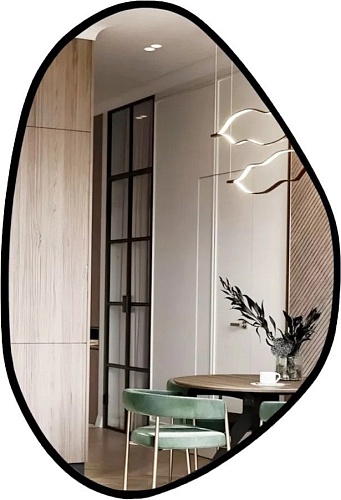 Зеркало eMZe 55x80 LED.UV.NF.55.80.CHE.4K (черный УФ-окантовкой и подсветкой)