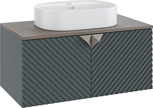 Runo Тумба под умывальник Андорра 70 (подвесная, графит/дуб коньячный)