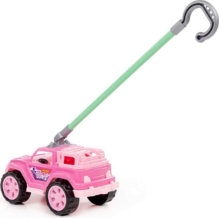 Игрушка-каталка Полесье Легионер с ручкой 63905 (розовый)