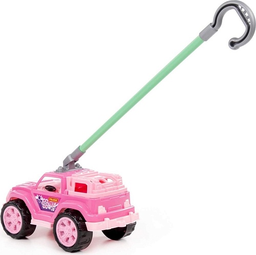 Игрушка-каталка Полесье Легионер с ручкой 63905 (розовый)