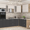 Готовая кухня Интерлиния Мила 1.88x2.6 правая (вудлайн кремовый/антрацит/малага)