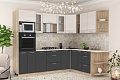 Готовая кухня Интерлиния Мила 1.88x2.6 правая (вудлайн кремовый/антрацит/малага)