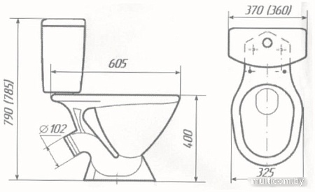 Унитаз напольный Универсал Цоп (бачок Евро)