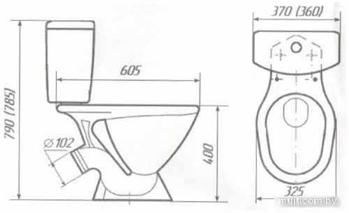 Унитаз напольный Универсал Цоп (бачок Евро)
