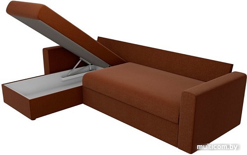 Угловой диван Mio Tesoro Верона левый (рогожка, коричневый)