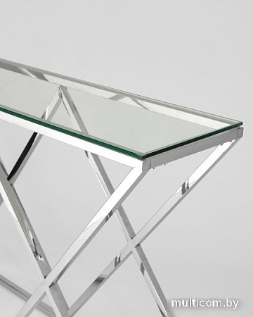 Консольный стол Stool Group Инсигния 115x30 ECST-026 (прозрачное стекло/сталь серебристый)
