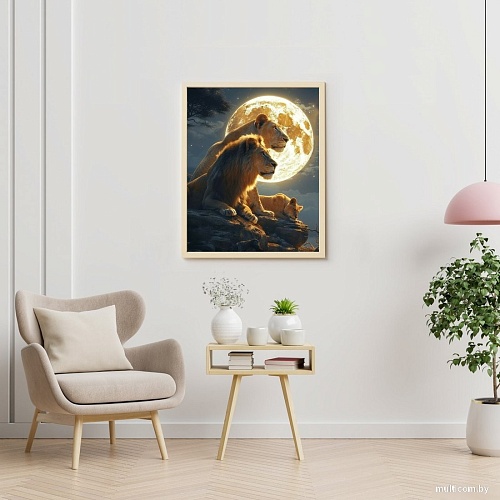 Картина по номерам Молли Львиная семья 40x50 HR0736