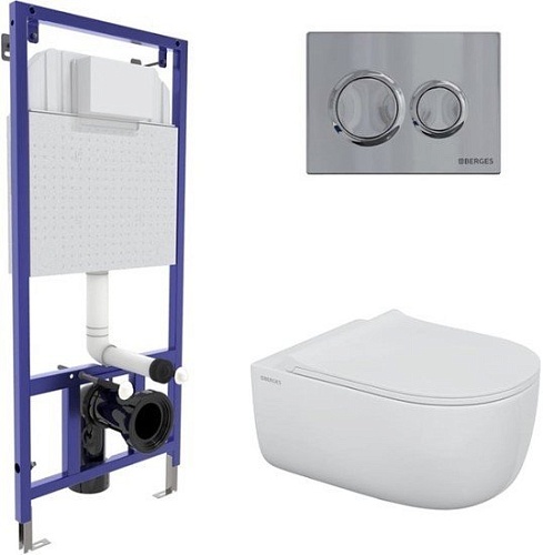 Унитаз Berges Wasserhaus Ego XL Rimless 043302 (с сиденьем)