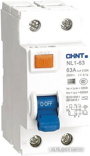 Устройство защитного отключения Chint NL1-63 2P 25А 30мА тип AC 6кА 200212