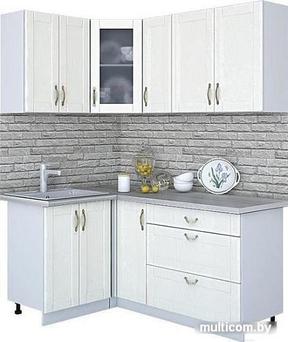 Угловая кухня Интерлиния Мила Крафт 1.2x1.7 (дуб полярный)