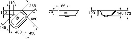 Умывальник Roca The Gap 48x48 (32747R000)