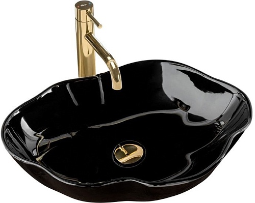 Умывальник Rea Pearl (черный глянцевый)