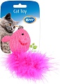 Игрушка для кошек Duvo Plus Мышка с хвостом из перьев 1717021/DV (цвет в ассортименте) 